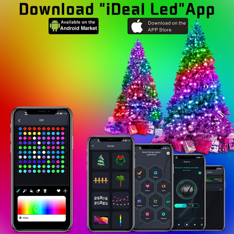 APP Smart Christmas Tree Lights DIY Bluetooth Point Control